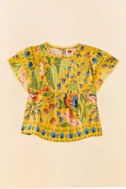 Farm Rio Yellow Summer Garden Blouse 11 Farm Rio Yellow Summer Garden Blouse -Farm Rio 306228 06