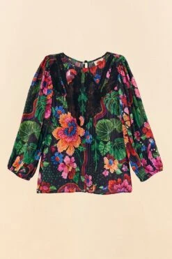 Farm Rio Black Blooming Garden Blouse 11 Farm Rio Black Blooming Garden Blouse -Farm Rio 306231 06