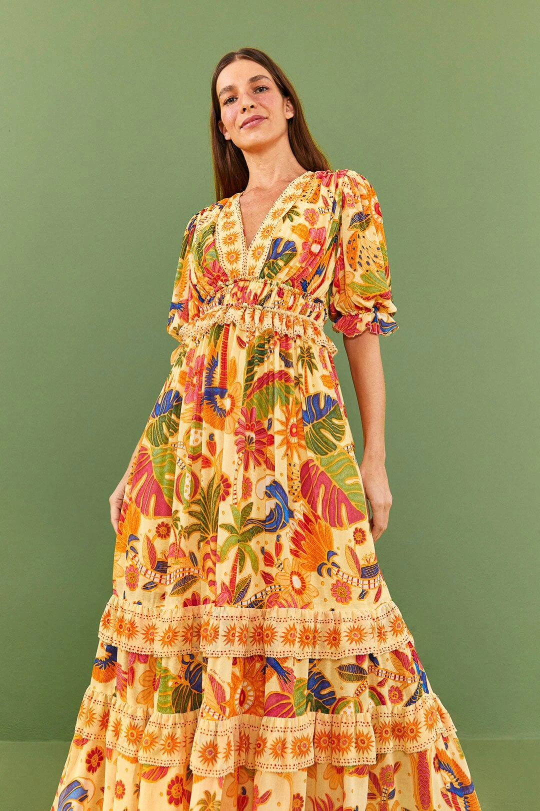 Farm Rio Yellow Rio Tapestry Maxi Dress 2 Farm Rio Yellow Rio Tapestry Maxi Dress - Image 2