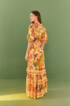 Farm Rio Yellow Rio Tapestry Maxi Dress 9 Farm Rio Yellow Rio Tapestry Maxi Dress -Farm Rio 306240 04