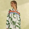 Farm Rio Off-White Rainbow Toucans Romper