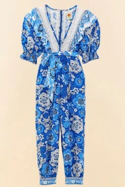 Farm Rio Blue Full Of Flowers Jumpsuit -Farm Rio 306264 06