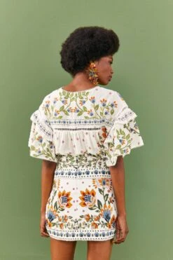 Farm Rio White Summer Garden Mini Skirt -Farm Rio 306268 03