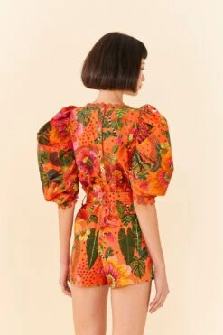 Farm Rio Orange Blooming Garden Shorts 8 Farm Rio Orange Blooming Garden Shorts -Farm Rio 306270 04