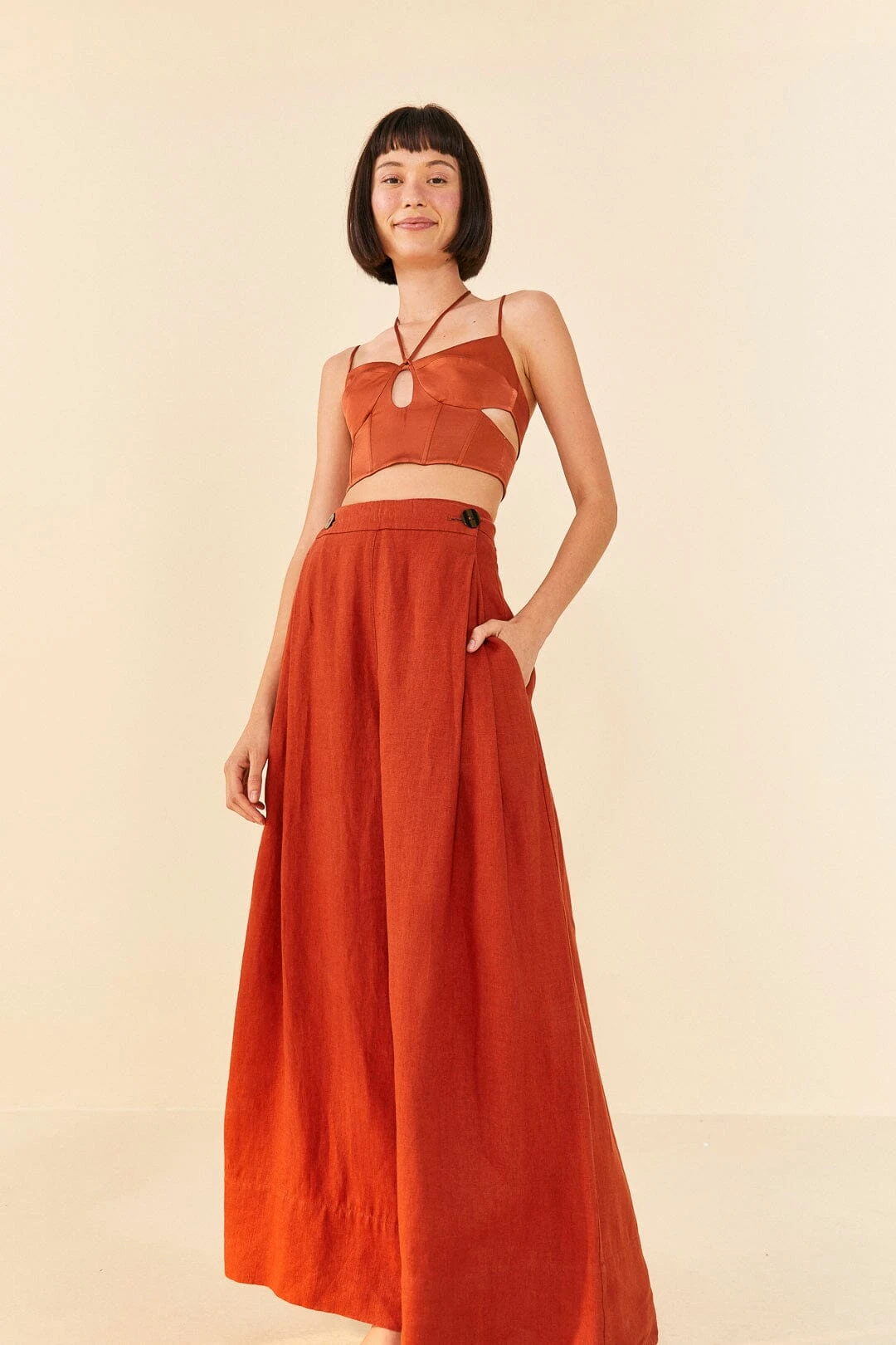 Farm Rio Brown Wide Leg Pants 1 Farm Rio Brown Wide Leg Pants