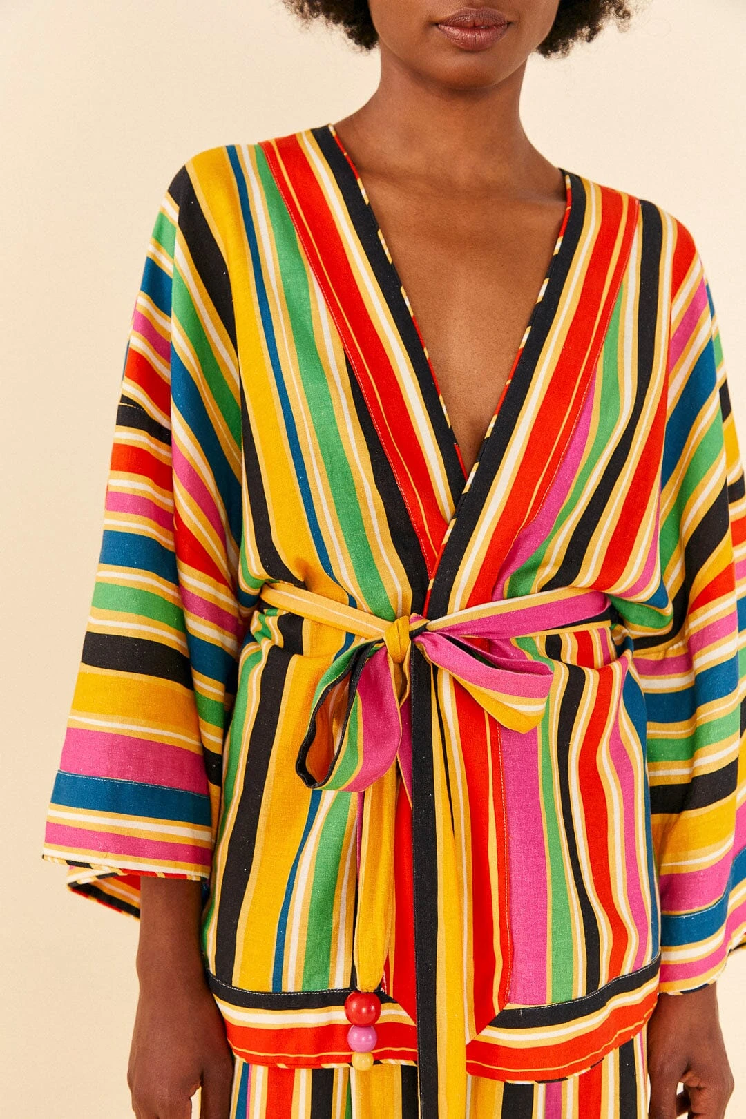 Farm Rio Rainbow Stripes Kimono 2 Farm Rio Rainbow Stripes Kimono - Image 2