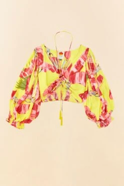 Farm Rio Lime Sweet JungleLenzing™ Ecovero™ Viscose Crop Top -Farm Rio 306305 06