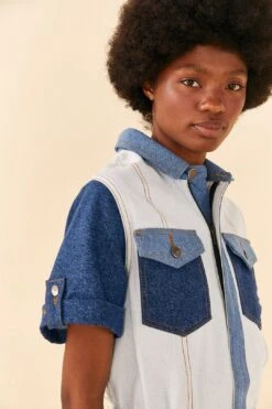 Farm Rio CUTWORK DENIM JUMPSUIT -Farm Rio 306308 02