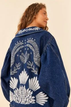 Farm Rio Jungle Flow Embroidered Denim Jacket -Farm Rio 306311 03