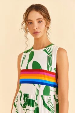 Farm Rio Off-White Rainbow Toucans Organic Cotton Maxi Dress 7 Farm Rio Off-White Rainbow Toucans Organic Cotton Maxi Dress -Farm Rio 306321 03