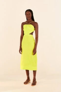 Farm Rio Lime Green Monstera Midi Dress -Farm Rio 306330 03