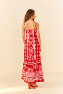 Farm Rio Red Summer Sunrise Maxi Dress 7 Farm Rio Red Summer Sunrise Maxi Dress -Farm Rio 306331 03