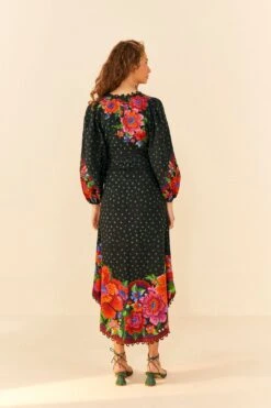 Farm Rio Black Blooming Garden Dress -Farm Rio 306333 03