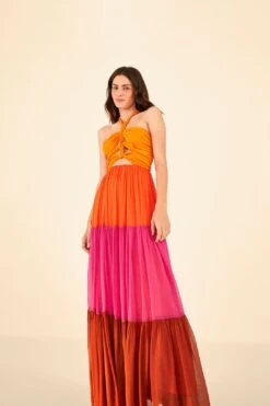Warm Color Blocking Maxi Dress 8 Warm Color Blocking Maxi Dress -Farm Rio 306344 03