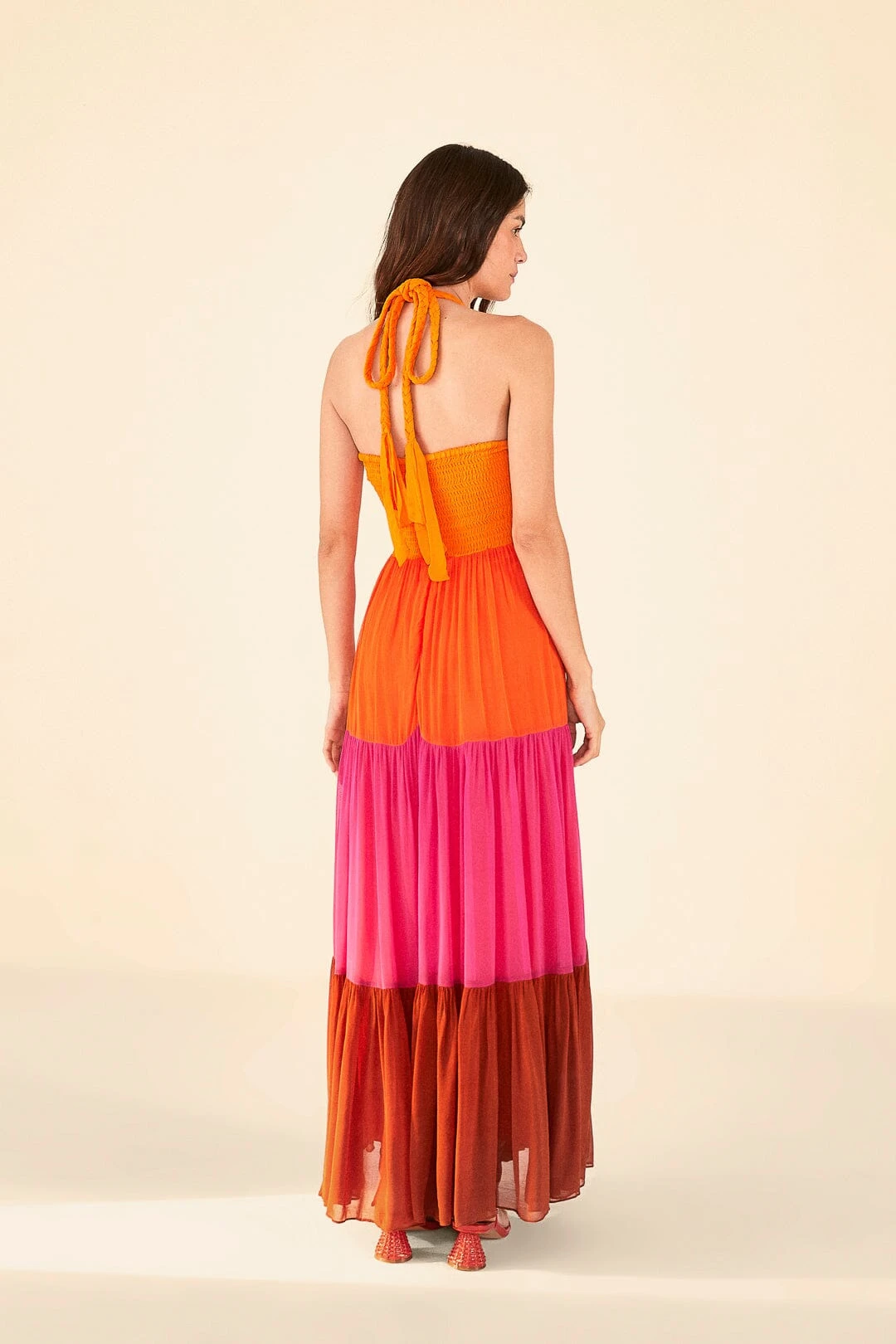 Warm Color Blocking Maxi Dress 4 Warm Color Blocking Maxi Dress - Image 4