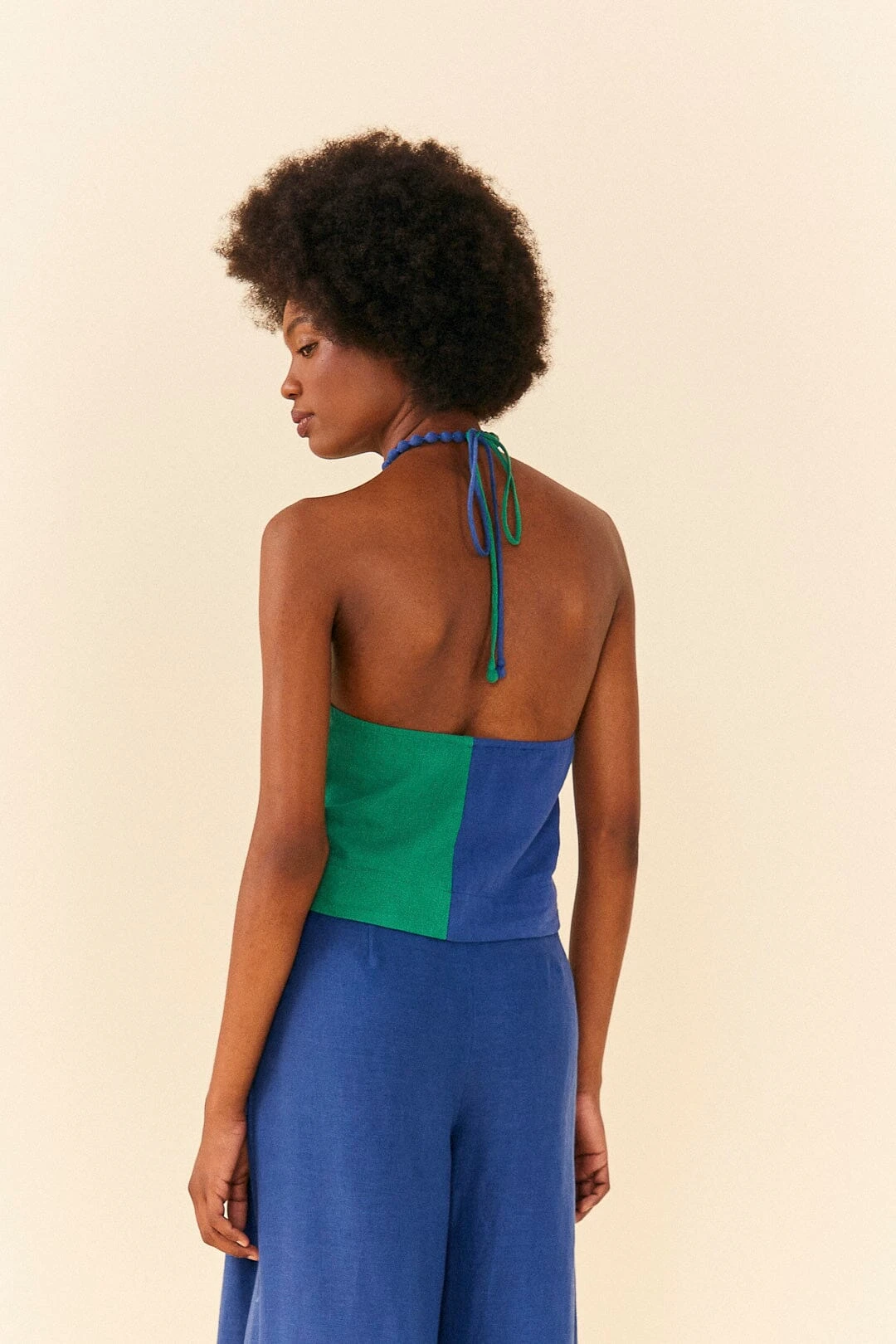 Farm Rio Blue And Green Crop Top 2 Farm Rio Blue And Green Crop Top - Image 2