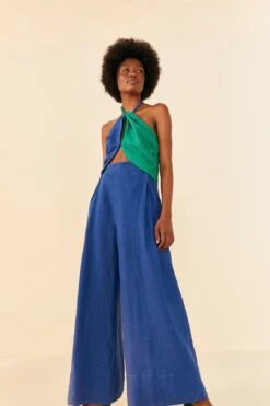 Farm Rio Deep Blue High Waisted Pants