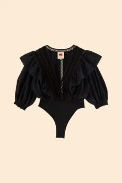Farm Rio Black Lace Bodysuit -Farm Rio 306354