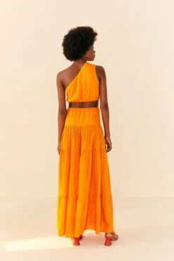 Orange Asymmetrical Maxi Dress -Farm Rio 306363 03