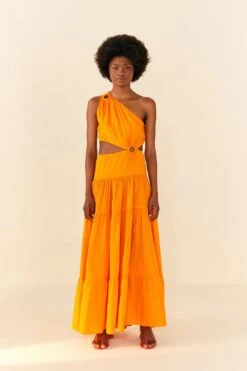 Orange Asymmetrical Maxi Dress -Farm Rio 306363 04