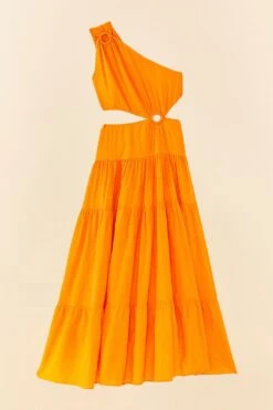 Orange Asymmetrical Maxi Dress -Farm Rio 306363 06