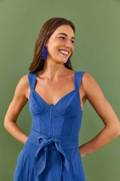 Farm Rio Dark Blue Belted Jumpsuit -Farm Rio 306367 03