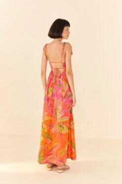 Farm Rio Orange Ombre Forest Maxi Dress 7 Farm Rio Orange Ombre Forest Maxi Dress -Farm Rio 306376 03