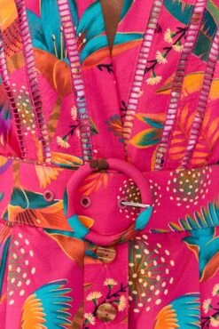 Farm Rio Pink Macaw Party Organic Cotton Romper -Farm Rio 306381 05