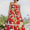 Farm Rio Tomato Midi Dress
