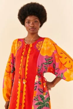 Farm Rio Sunset Patchwork Maxi Dress 8 Farm Rio Sunset Patchwork Maxi Dress -Farm Rio 306645 02
