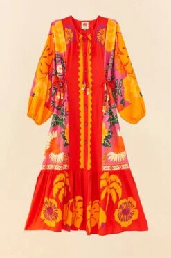 Farm Rio Sunset Patchwork Maxi Dress 11 Farm Rio Sunset Patchwork Maxi Dress -Farm Rio 306645 06
