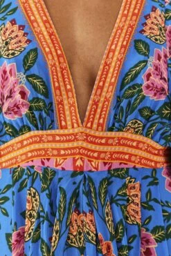 Farm Rio Blue Pineapple Garden Kaftan Maxi Dress -Farm Rio 306652 04