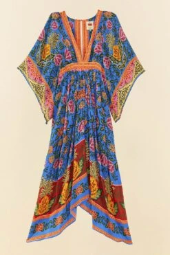 Farm Rio Blue Pineapple Garden Kaftan Maxi Dress -Farm Rio 306652 05