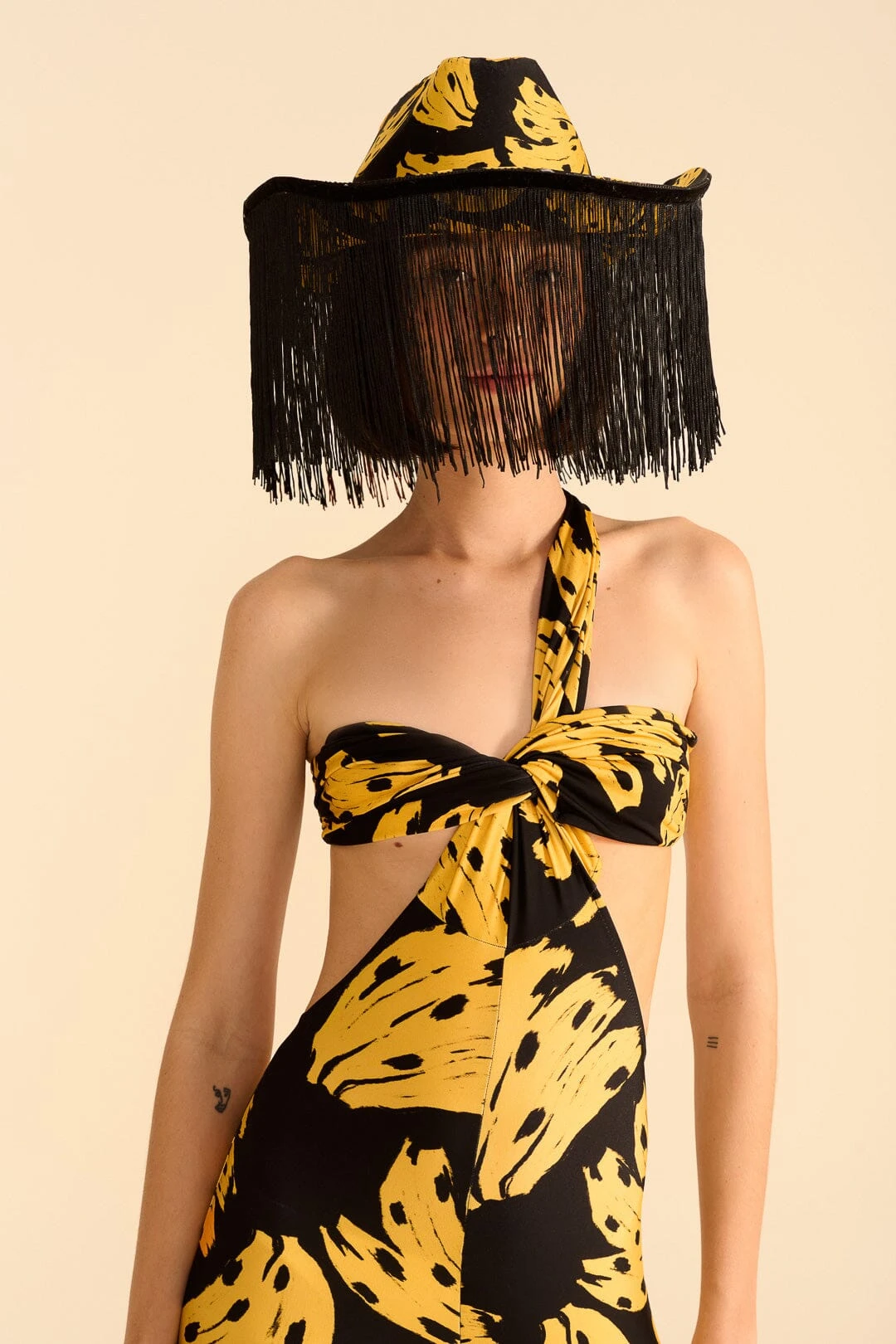 Farm Rio Black Bossa Banana Lycra Jumpsuit 3 Farm Rio Black Bossa Banana Lycra Jumpsuit - Image 3