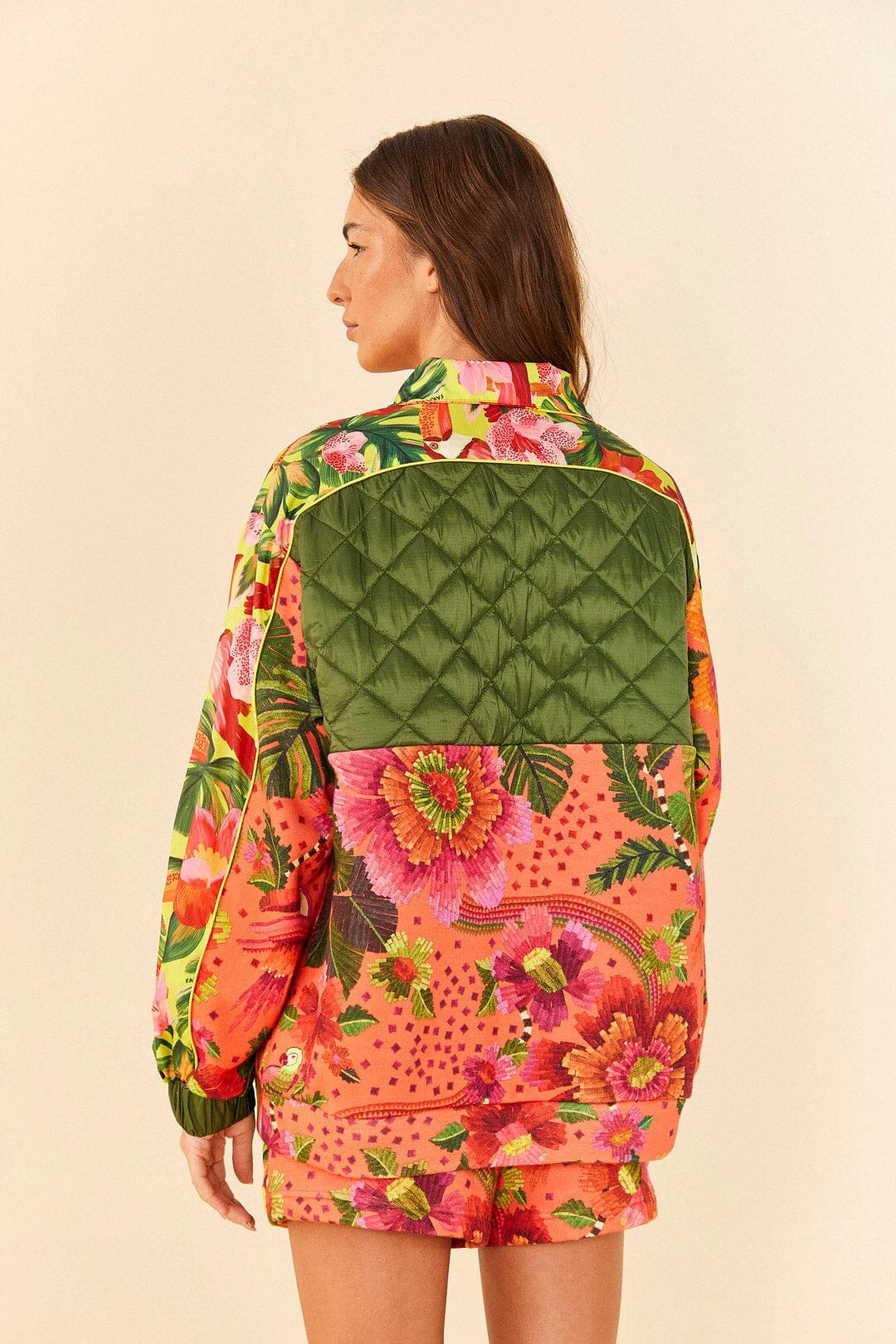 Farm Rio Orange Blooming Garden Sweatshirt 4 Farm Rio Orange Blooming Garden Sweatshirt - Image 4