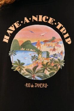Farm Rio Black Have A Nice Trip Organic Cotton T-Shirt 8 Farm Rio Black Have A Nice Trip Organic Cotton T-Shirt -Farm Rio 306709 04