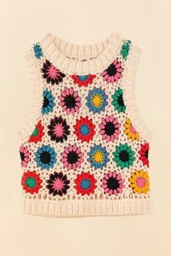 Farm Rio Multi Circles Crochet Vest -Farm Rio 306752 06