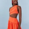 Farm Rio Orange One Shoulder Mini Dress