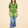 Farm Rio Green Summer Sunrise Lenzing™ Ecovero™ Viscose Knit Shirt