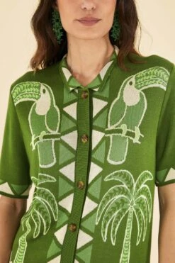 Farm Rio Green Summer Sunrise Lenzing™ Ecovero™ Viscose Knit Shirt -Farm Rio 306911 03