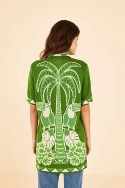 Farm Rio Green Summer Sunrise Lenzing™ Ecovero™ Viscose Knit Shirt -Farm Rio 306911 04