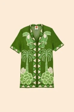 Farm Rio Green Summer Sunrise Lenzing™ Ecovero™ Viscose Knit Shirt -Farm Rio 306911 06