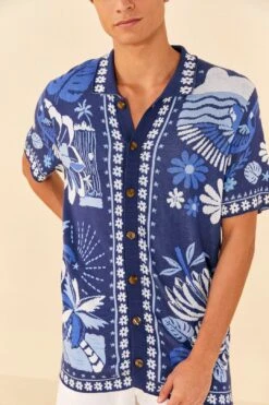 Farm Rio Blue Rio Tiles Lenzing™ Ecovero™ Viscose Knit Shirt 12 Farm Rio Blue Rio Tiles Lenzing™ Ecovero™ Viscose Knit Shirt -Farm Rio 306912 05