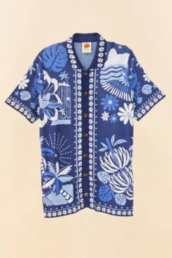 Farm Rio Blue Rio Tiles Lenzing™ Ecovero™ Viscose Knit Shirt 15 Farm Rio Blue Rio Tiles Lenzing™ Ecovero™ Viscose Knit Shirt -Farm Rio 306912 08