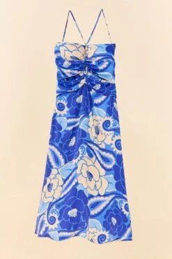 Farm Rio Blue Tropical Groove Lenzing™ Ecovero™ Viscose Midi Dress -Farm Rio 306997 06