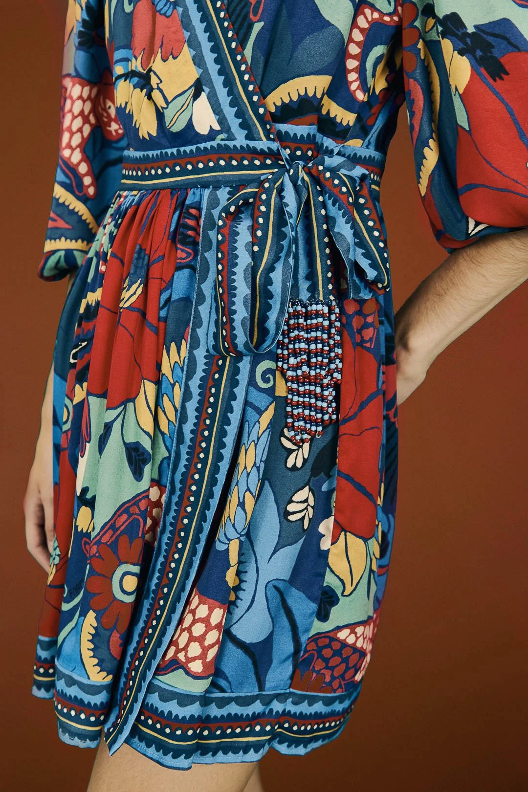 Farm Rio Blue Vintage Forest Lenzing™ Ecovero™ Viscose Mini Dress 3 Farm Rio Blue Vintage Forest Lenzing™ Ecovero™ Viscose Mini Dress - Image 3