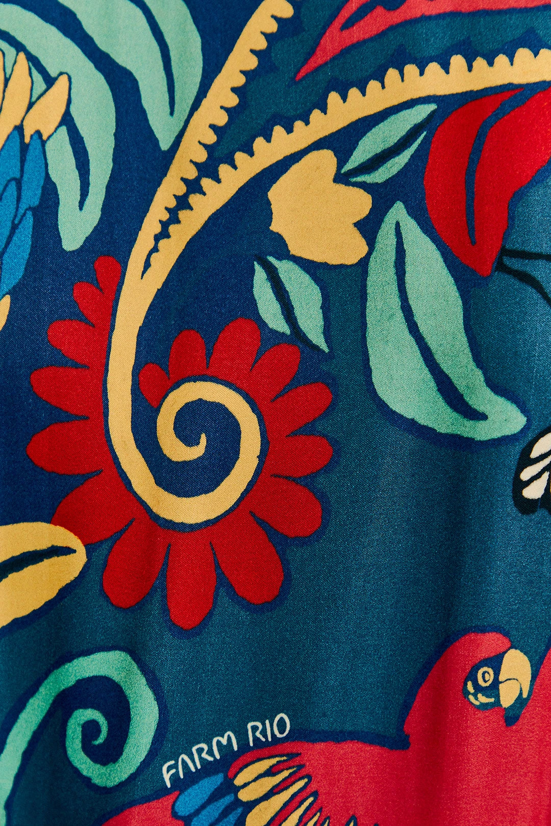 Farm Rio Blue Vintage Forest Lenzing™ Ecovero™ Viscose Mini Dress 5 Farm Rio Blue Vintage Forest Lenzing™ Ecovero™ Viscose Mini Dress - Image 5