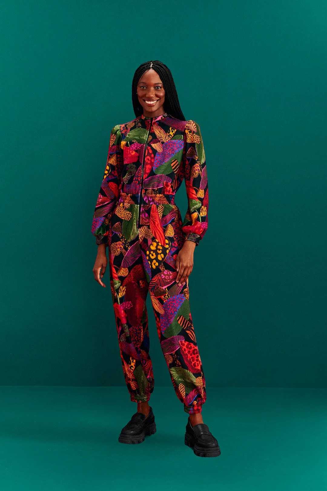 Farm Rio Leopard Mushroom French Terry Jumpsuit 4 Farm Rio Leopard Mushroom French Terry Jumpsuit - Image 4