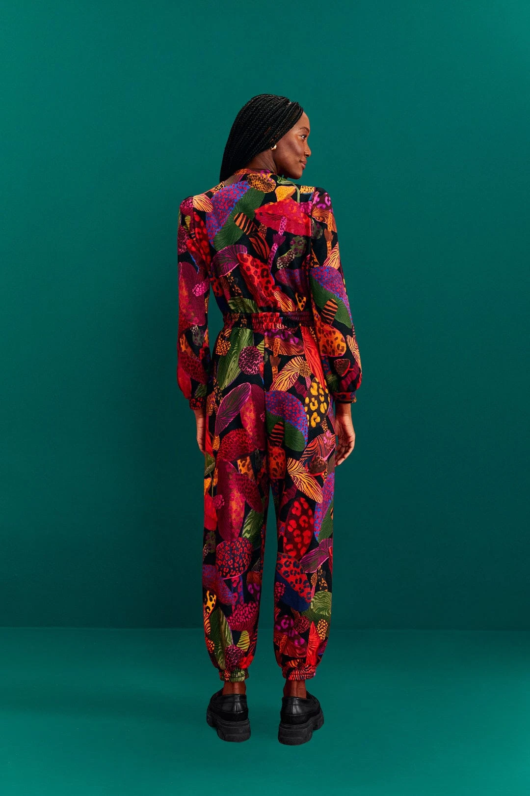 Farm Rio Leopard Mushroom French Terry Jumpsuit 2 Farm Rio Leopard Mushroom French Terry Jumpsuit - Image 2