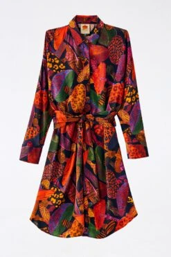 Farm Rio Leopard Mushroom Lenzing™ Ecovero™ Viscose Shirtdress -Farm Rio 308266 06